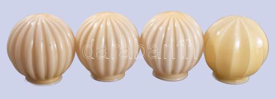 4 darab opalitüveg lámpabúra, egyiken lepattanással, m: 14 cm