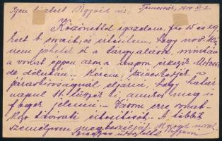 1919 Díjkiegészített díjjegyes levelezőlap, cenzúrázva "TEMESVÁR" - Módos