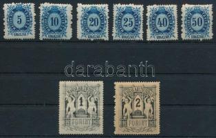 1874 Réznyomat távírda sor, csak az 1Ft falcos / hinged (24.000) (1Ft törések / folds)