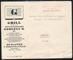 1946 (15. díjszabás) Svájcba küldött levél Milliós 1MP és 4MP nyolcastömbbel bérmentesítve Budapestr...