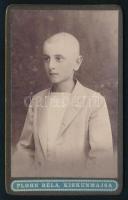 1912 Gyerekportré, keményhátú fotó Plohn Béla kiskunmajsai műterméből, 10,5×6,5 cm