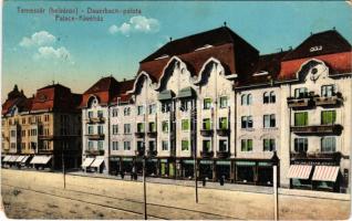 1914 Temesvár, Timisoara; Belváros, Dauerbach palota, Palace kávéház, Ohlhausen és Klemann üzlete. No. 509. / palace, cafe, shops (EM)