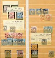 1874-1920 magyar bélyegek 8 lapos A/4 rendező berakóban, bélyegek másodpéldányokkal