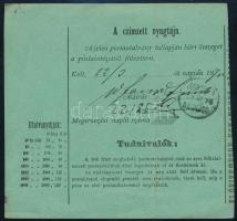 1875 Díjjegyes postautalvány "KŐHALOM ERDÉLY" (Gudlin 400 pont) - Wien