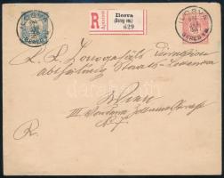1904 Díjkiegészített díjjegyes ajánlott levél Ilosváról Bécsbe