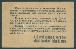1919. 8 Órai Újság 20f T:II-/III+