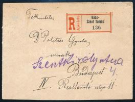 1895 Ajánlott levél 3 x 5kr bérmentesítéssel "BÁCS-SZENTTAMÁS" - Budapest