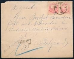 1881 Ajánlott levél 4 x 5kr bérmentesítéssel "TITEL" - Belgrad
