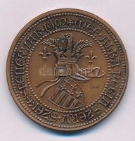 Fritz Mihály (1947-) 1992. "MÉE Alba Regia Szerv. Székesfehérvár - Károly Róbert 1308-1342." bronz kétoldalas emlékérem (42,5mm) T:AU patina