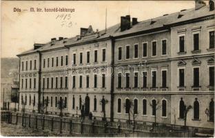 1913 Dés, Dej; M. kir. honvéd laktanya. Goldstein Jakab kiadása / K.u.K. military barracks (EB)