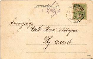 Vinga, Római katolikus templom / Catholic church + "TEMESVÁR - ARAD 94. SZ." vasúti mozgóp...