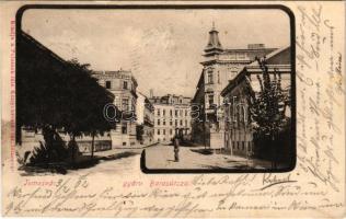 1902 Temesvár, Timisoara; Gyárváros, Baross utca. Polatsek-féle könyvkereskedés kiadása / street (fl)