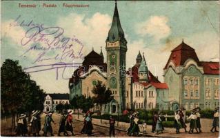 1912 Temesvár, Timisoara; Piarista főgimnázium / grammar school (szakadás / tear)