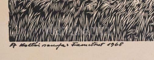 Gy. Szabó Béla (1905-1985): A kallói szilfa. Fametszet, papír, jelzett a metszeten, 43x34 cm Felteke...