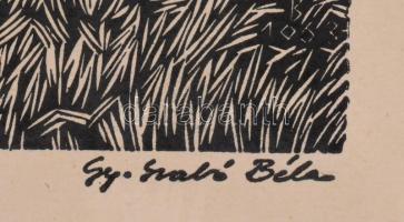 Gy. Szabó Béla (1905-1985): A kallói szilfa. Fametszet, papír, jelzett a metszeten, 43x34 cm Felteke...