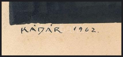 Kádár György (1912-2002) Székek 86/1963. Rézkarc, papír, jelzett, számozott 34x19 cm