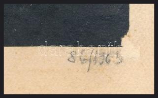 Kádár György (1912-2002) Székek 86/1963. Rézkarc, papír, jelzett, számozott 34x19 cm