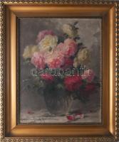 Henczné Deák Adrienne (1890-1956): Csendélet. Olaj, karton, jelezve balra lent. Dekoratív fakeretben...