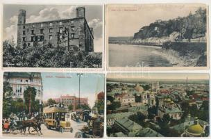 62 db főleg RÉGI külföldi város képeslap, közte fotók is / 62 mainly pre-1945 foreign town-view postcards, including photos also