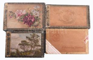 8 darab antik osztrák szivaros fadoboz, zömmel Tabak-Regie, h: 26 cm