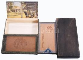 8 darab antik osztrák szivaros fadoboz, zömmel Tabak-Regie, h: 26 cm