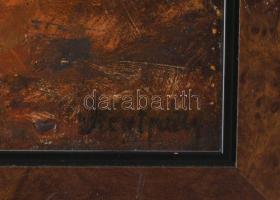 Szentpály Zoltán (?-?): Falu végén. Olaj, karton, jelzett, kis sérüléssel, keretben, 32x48 cm