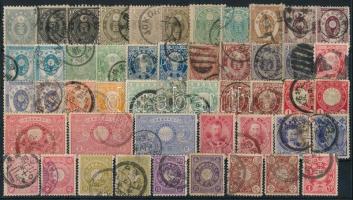 Japán 49 klf klasszikus bélyeg stecklapon, fogazat változattal (Mi EUR 410,-)