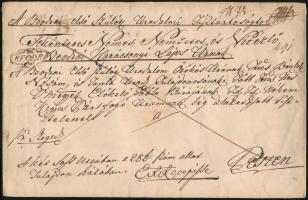 1839 Franco tértivevényes ajánlott levél "BEODRA" - Pest