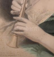 Lányportré, "Études Chiosies lithographies aux deux crayons par Lafosse", kőnyomatú metsze...