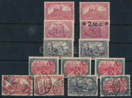 Deustches Reich 13 db db bélyeg, javarészt 26 : 17 fogú márkás címletű bélyegek stecklapon