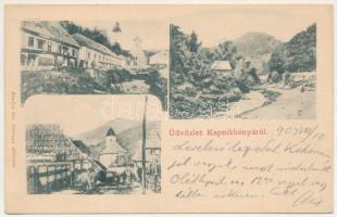 1903 Kapnikbánya, Cavnic; utcaképek. özv. Haraga Albertné kiadása / street views (EK)