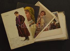 71 db RÉGI osztrák motívum és népviselet képeslap / 71 pre-1945 Austrian motive and folklore postcards