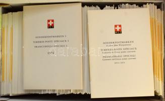 Svájc 1974-2000 komplett kiadások emléklapokon, ENSZ kiadás is, cipős dobozban (Mi EUR 767,-)