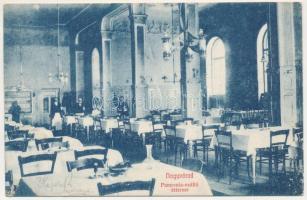 1909 Nagyvárad, Oradea; Pannonia szálloda étterme, belső pincérekkel / hotel, restaurant interior with waiters (EK)