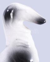 Jelzett stilizált agár figura, jelzett, kopással, m: 12,5 cm