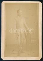 cca 1860 Katonaportré, keményhátú fotó, 9,5×6,5 cm