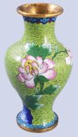 Kínai cloisonne váza, m: 16,5 cm