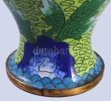 Kínai cloisonne váza, m: 16,5 cm