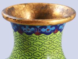 Kínai cloisonne váza, m: 16,5 cm