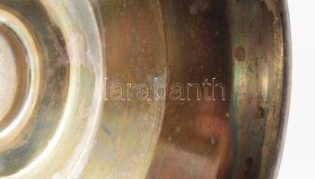 TM jelzéssel ezüstözött talpas kínáló, d: 14,5 cm, m: 10,5 cm