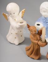 6 darab porcelán és kerámia angyal figura, m: 10,5 cm