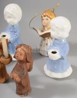 6 darab porcelán és kerámia angyal figura, m: 10,5 cm