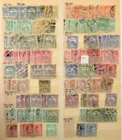 1900-1946 Magyar maradvány anyag 2 db A/4 berakóban és egy mappában albumlapokon, közte Turul és Hírlapbélyegek