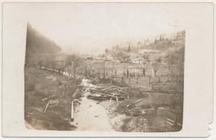 Gyergyótölgyes, Tölgyes, Tulghes; látkép, első világháborús fotó / WWI K.u.K. military, general view. photo (EM)