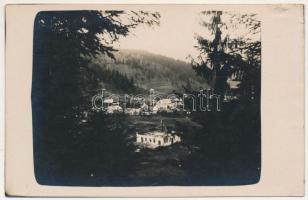 Gyergyótölgyes, Tölgyes, Tulghes; látkép, első világháborús fotó / WWI K.u.K. military, general view. photo (gyűrődés / crease)