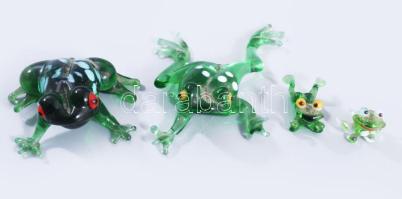11 darab üveg állatfigura, m: 8 cm alatt
