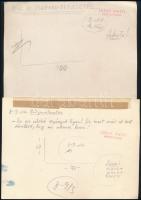 Szegő Gizi (1902-1985): 10 db karikatúra. Vegyes technika, papír, jelzett,egy kivételével mindegyik ...