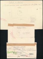 Szegő Gizi (1902-1985): 10 db karikatúra. Vegyes technika, papír, jelzett,egy kivételével mindegyik ...