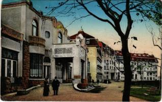 1913 Pöstyén, Piestany; Irma fürdő és Thermia Palace. Vasúti levelezőlapárusítás 65. sz. 1915. / spa, bath and hotel (EM)
