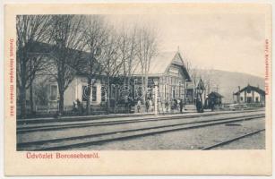 Borossebes, Boros-Sebes, Sebis; vasútállomás. Bienenstock Jakab kiadása, Deutsch fényképész felvétele / railway station (EB)